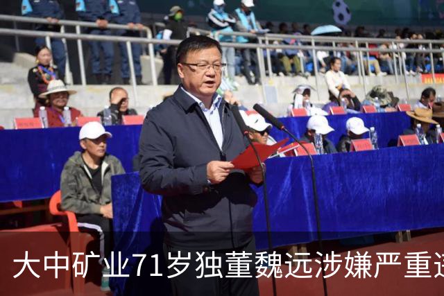 大中矿业71岁独董魏远涉嫌严重违纪违法，接受纪律审查和监察调查